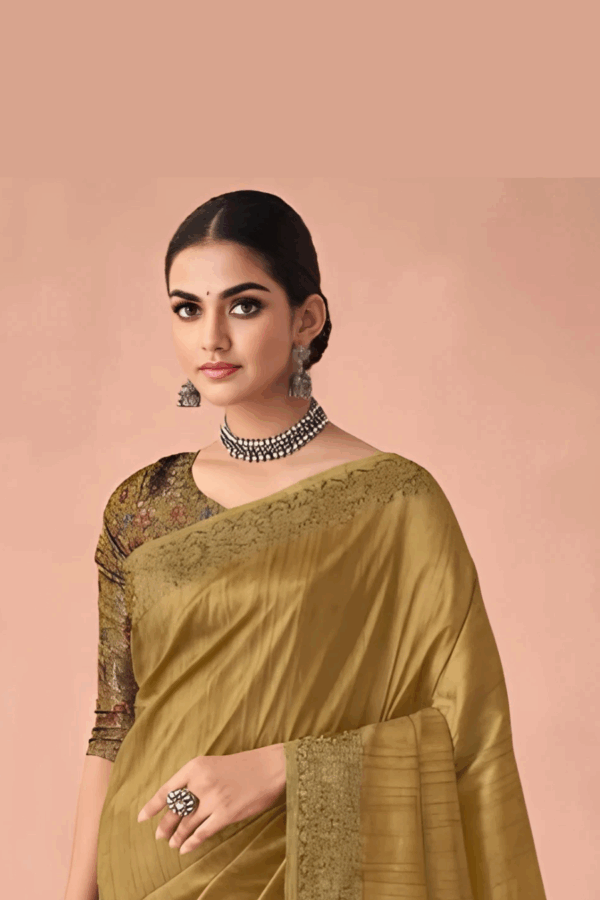 Mustard Soft Tassal  Silk Saree