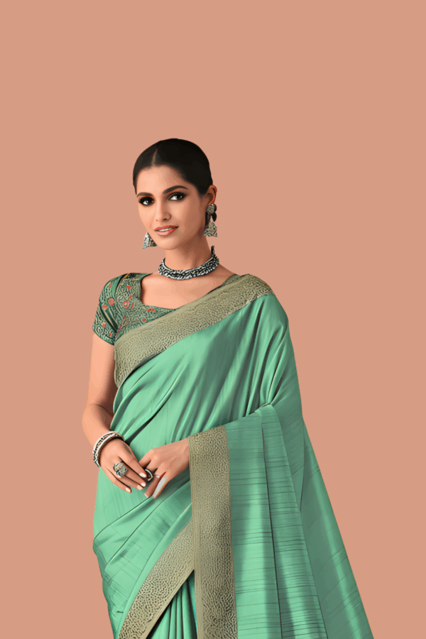 Green Tassal Soft Silk Saree