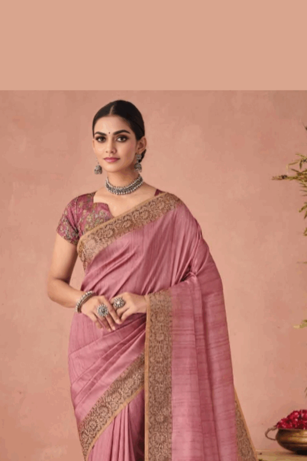 Pink Colour Soft Silk Saree