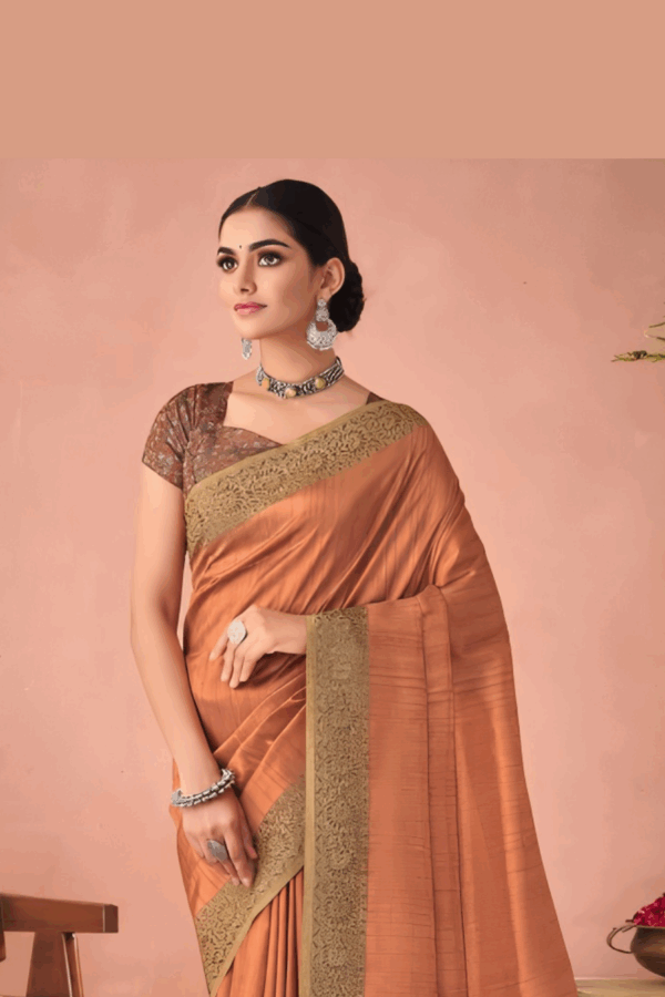 Orange Tassal Silk Saree