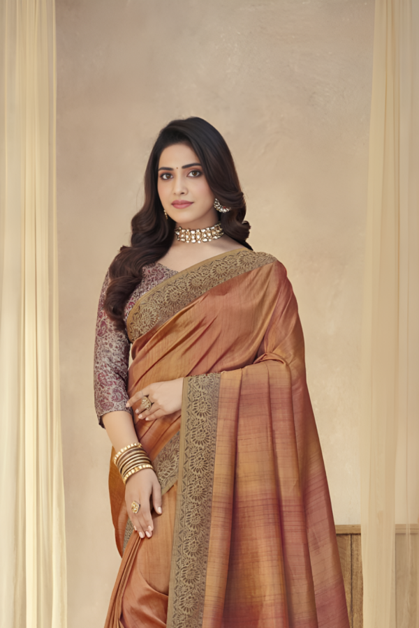 Orange Tassal Silk Saree