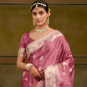 Pink Minakari Designer Banarasi Silk