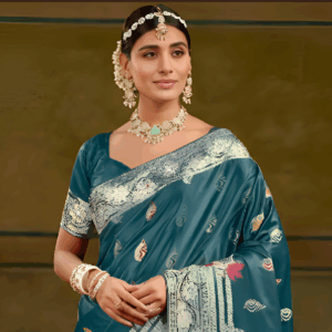 Morkhandi Colour Designer Pallu Border Banarasi Saree