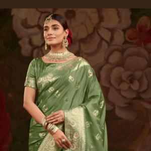 Green Banarasi Swarovski Mina Saree