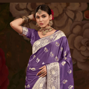 Purple Banarasi  Swarovski  Saree