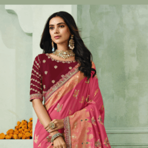Silk Embroidery Trendy Saree In Pink