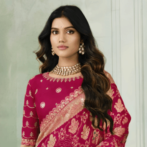 Pink Embroidered Silk Designer Saree