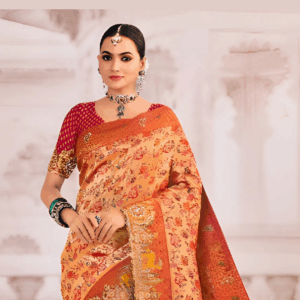 Embroidered Multi colour Silk Trendy Saree